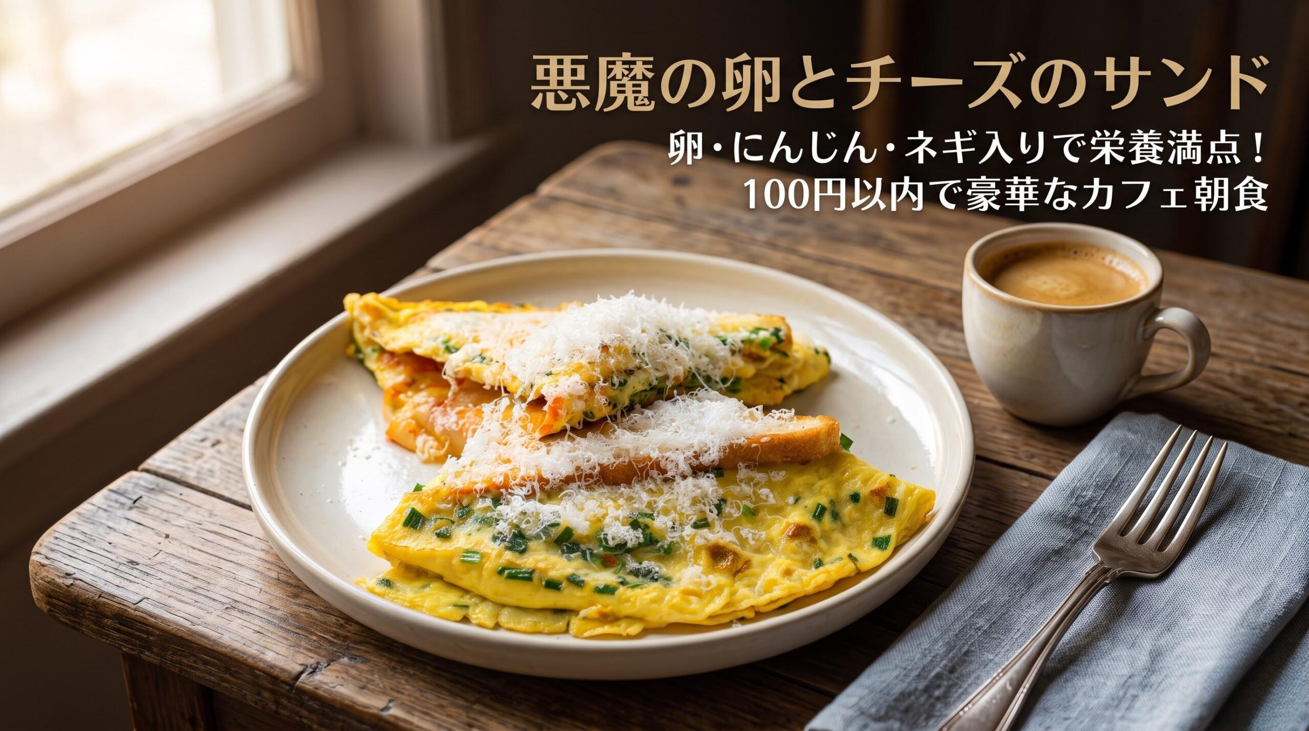 フライパンひとつで作る彩り野菜のとろ～り卵チーズサンド