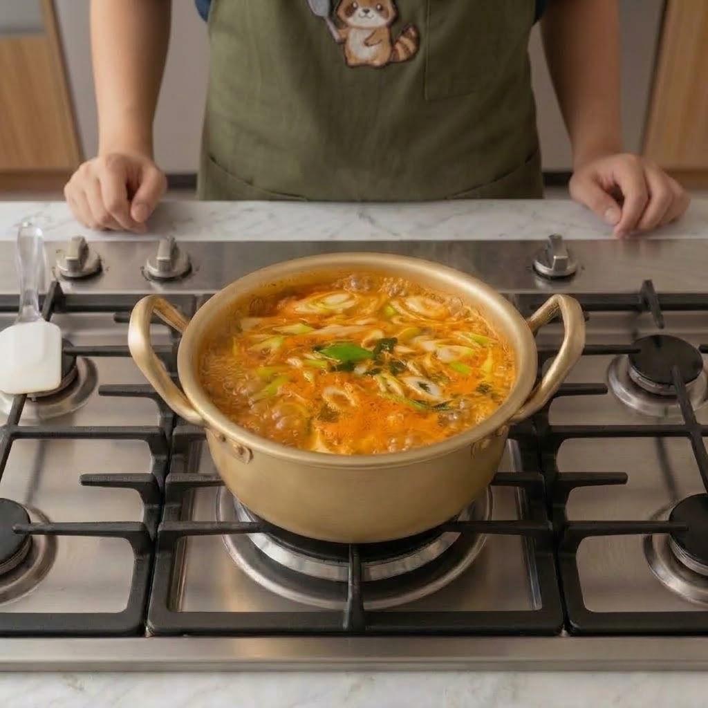 コンロを強火にして、沸騰するまで煮る