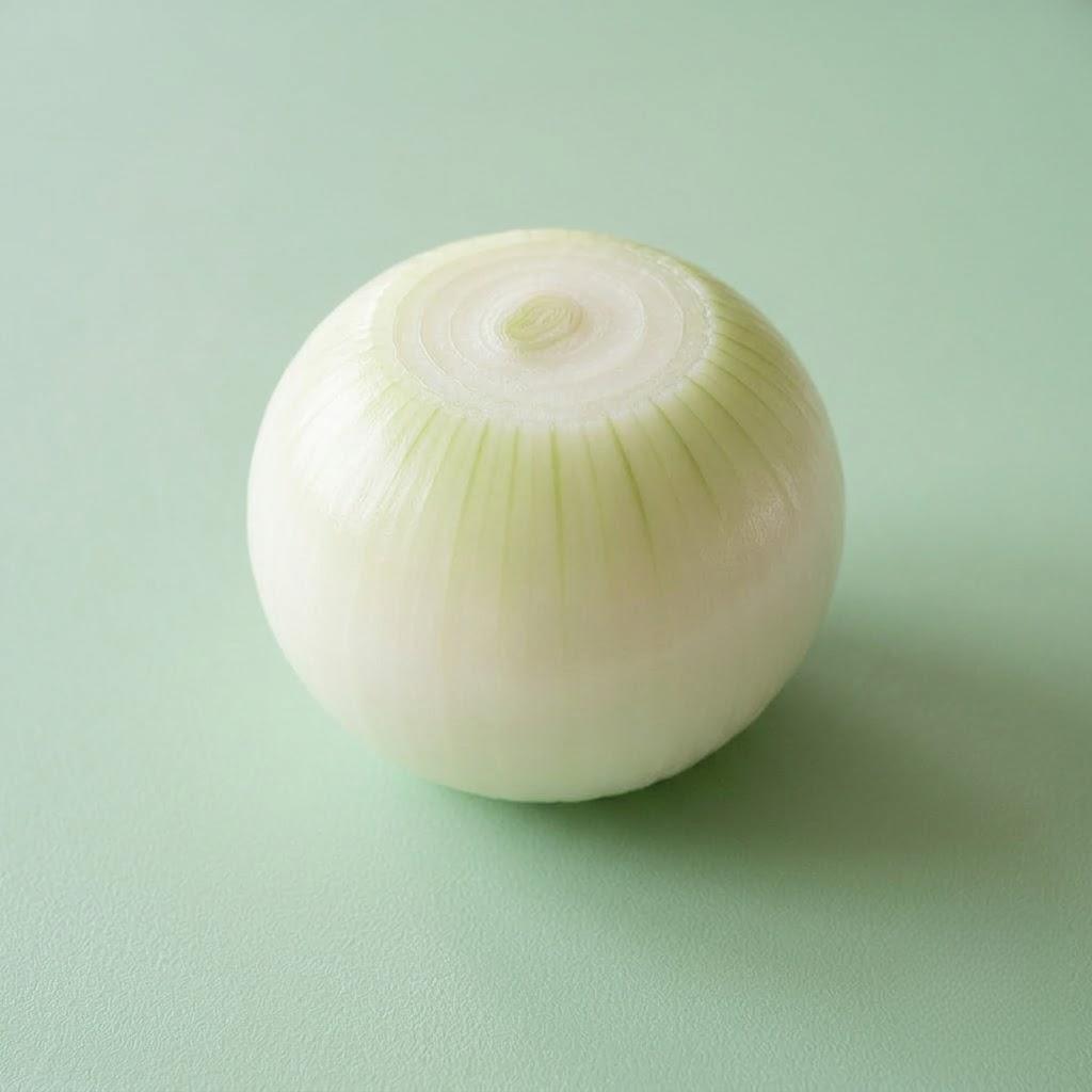 Whole peeled onion ready for cooking