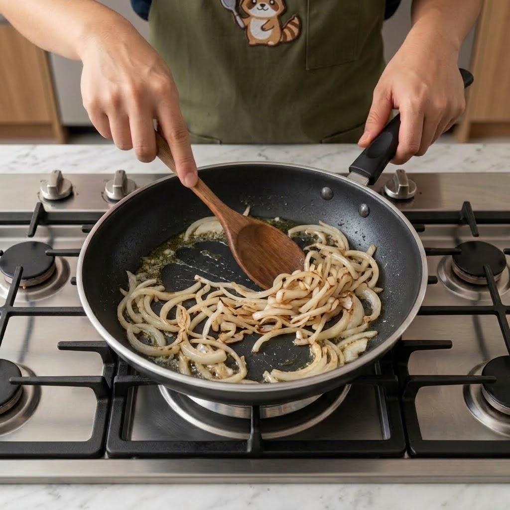Sauté the onions until softened