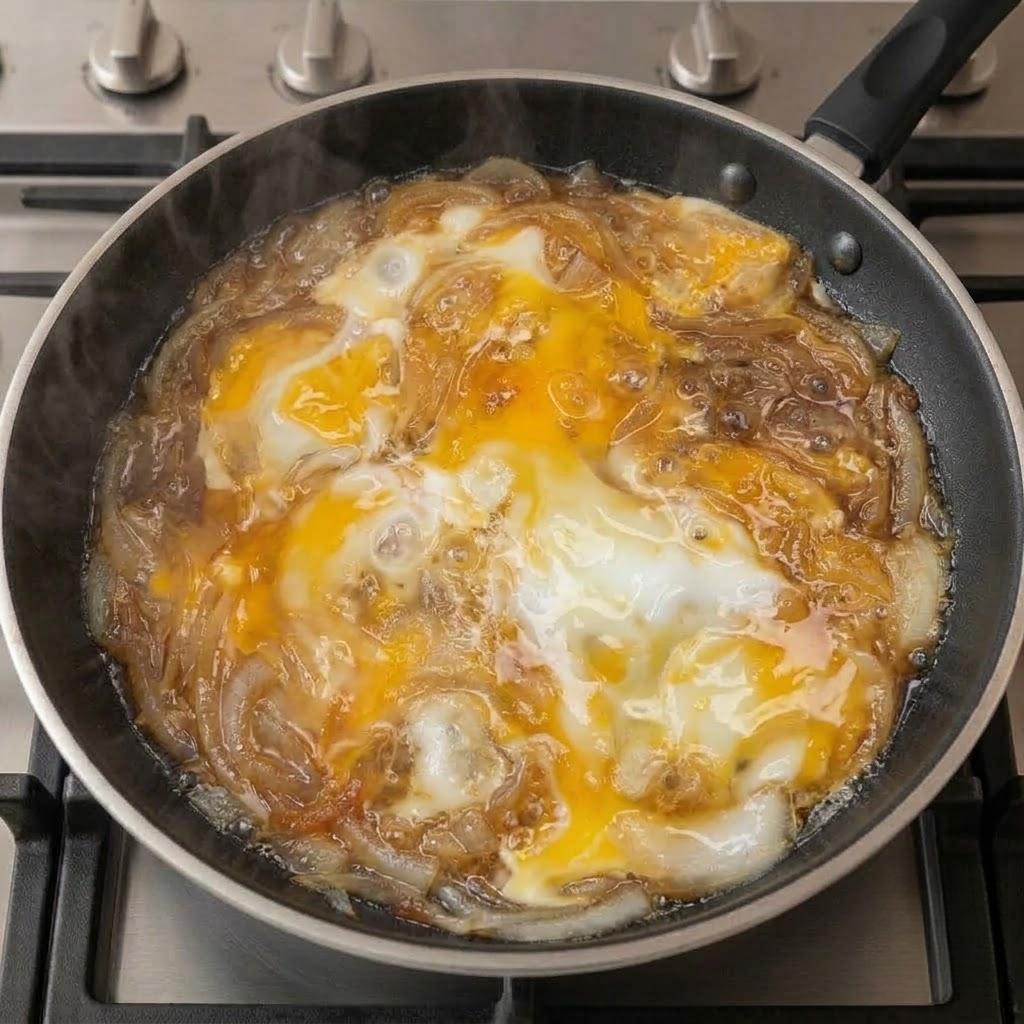 Simmer the egg for about 1 minute
